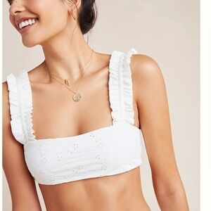 Onia X WeWoreWhat Eyelet Ruffle Bikini Top Small